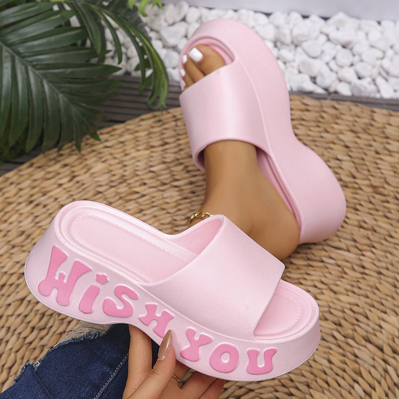 Thick Bottom Cloud Slippers Women Summer Fashion Print Wedge Platform Slides Woman Sandals 2025 Non-Slip Soft Sole Beach Shoes