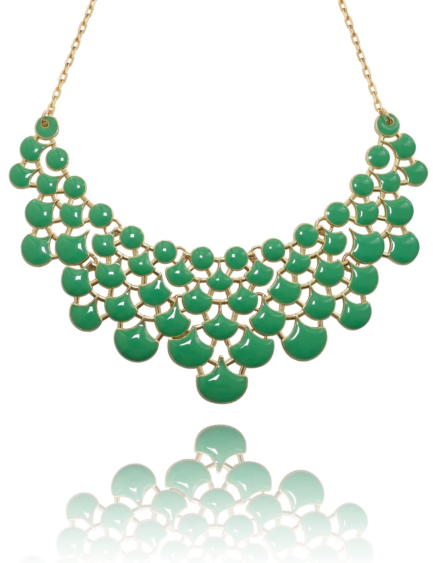 Jane Stone Fashion Statement Collar Necklace Vintage Openwork Bib Costume Jewelry