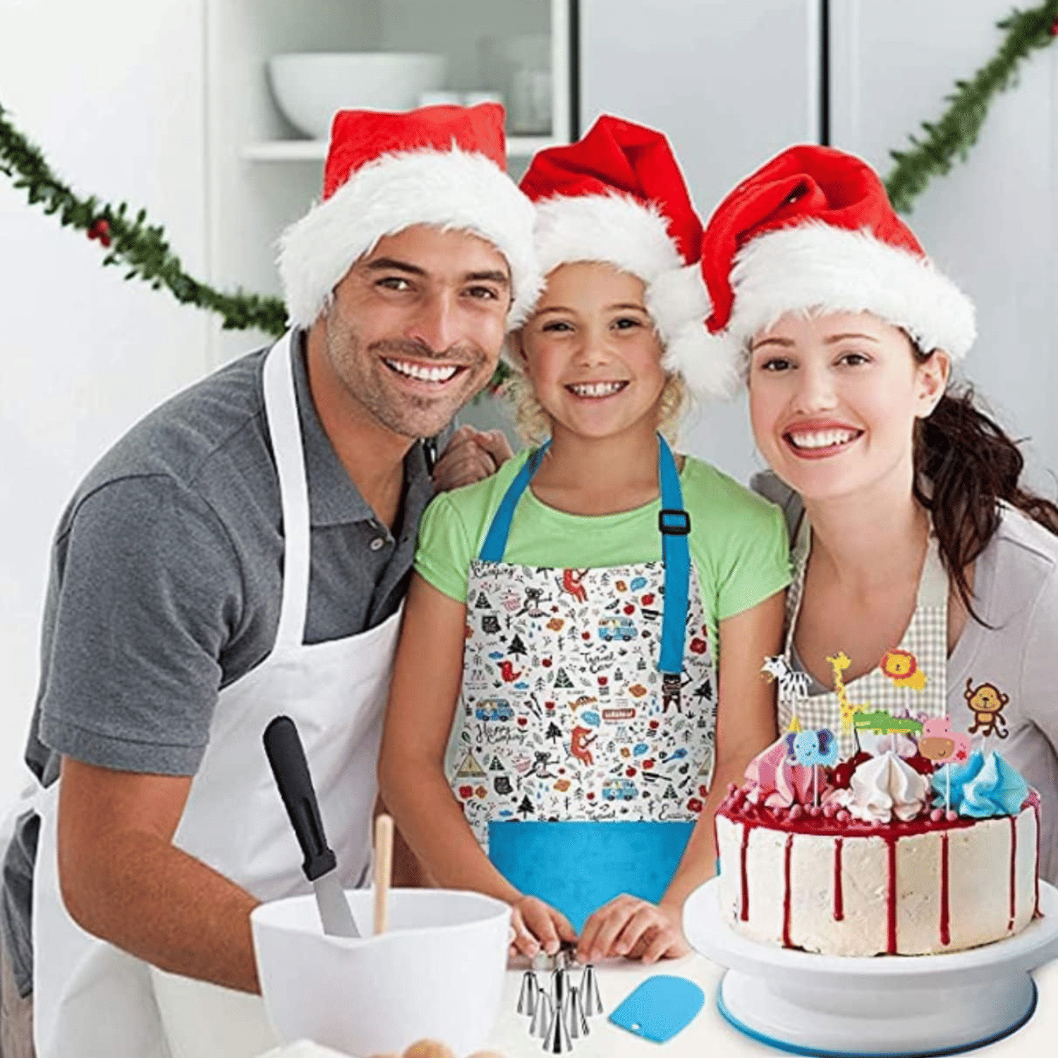 Deluxe Cake Decorating Set - Unleash your pastry potential, premium rotating cake turntable, wide range of 48 decorating nozzles, 3-pack springform cake pan, total of 390 accessories