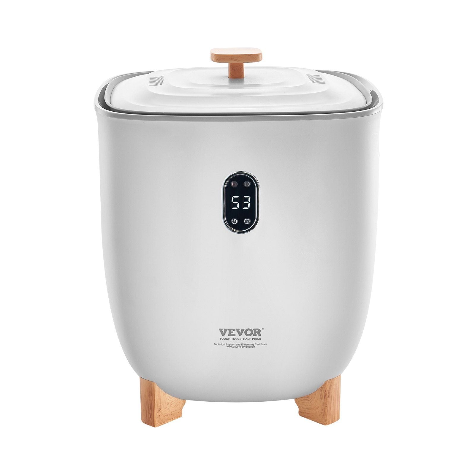 VEVOR Towel Warmer Bucket, 25L Heated Towel Warmer with LED Display, Large Blanket Warmers for Bathroom, 20/40/60/90 Mins Timer and Temperature Setting, for SPA, Home, Countertop, Floor, Gray