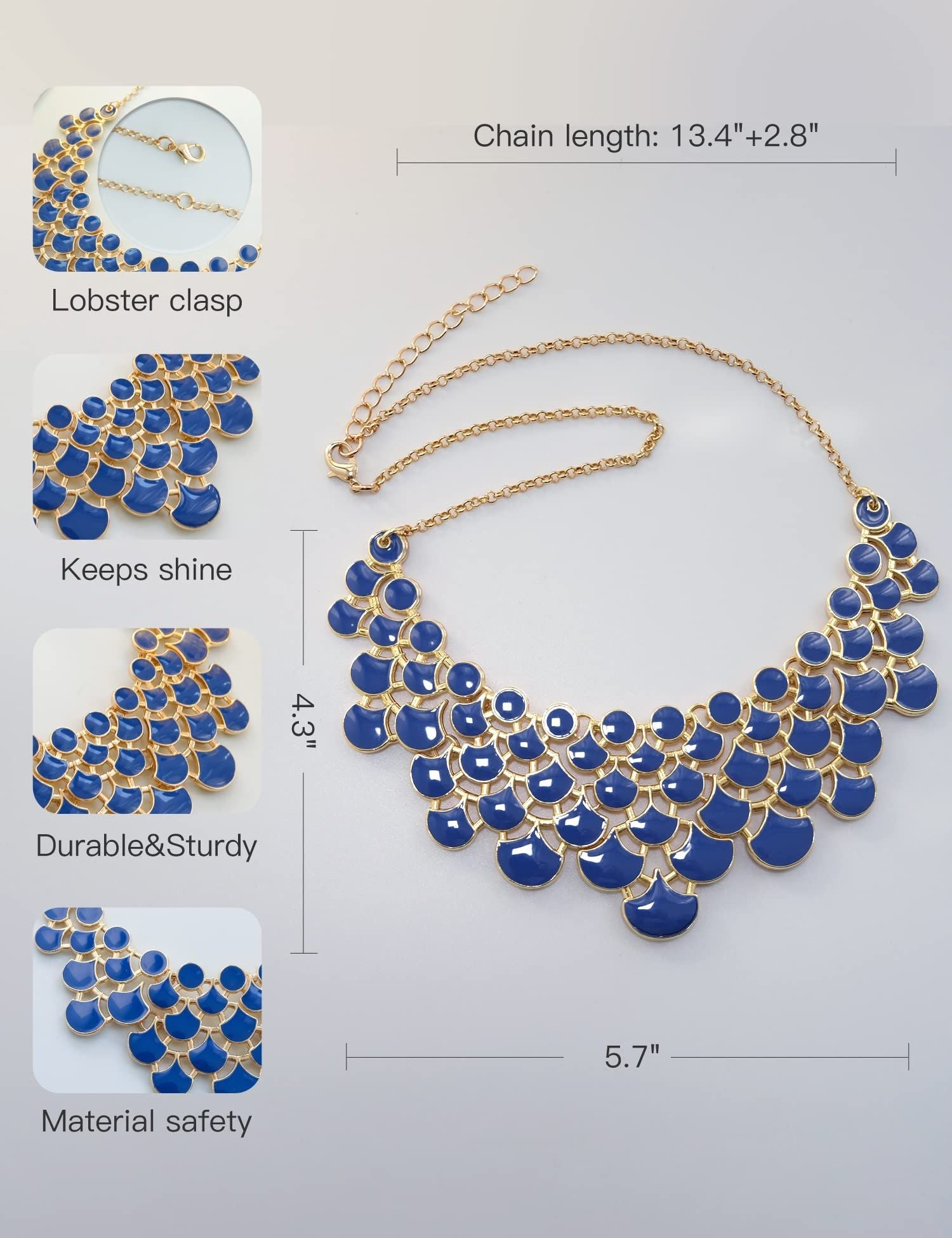 Jane Stone Fashion Statement Collar Necklace Vintage Openwork Bib Costume Jewelry