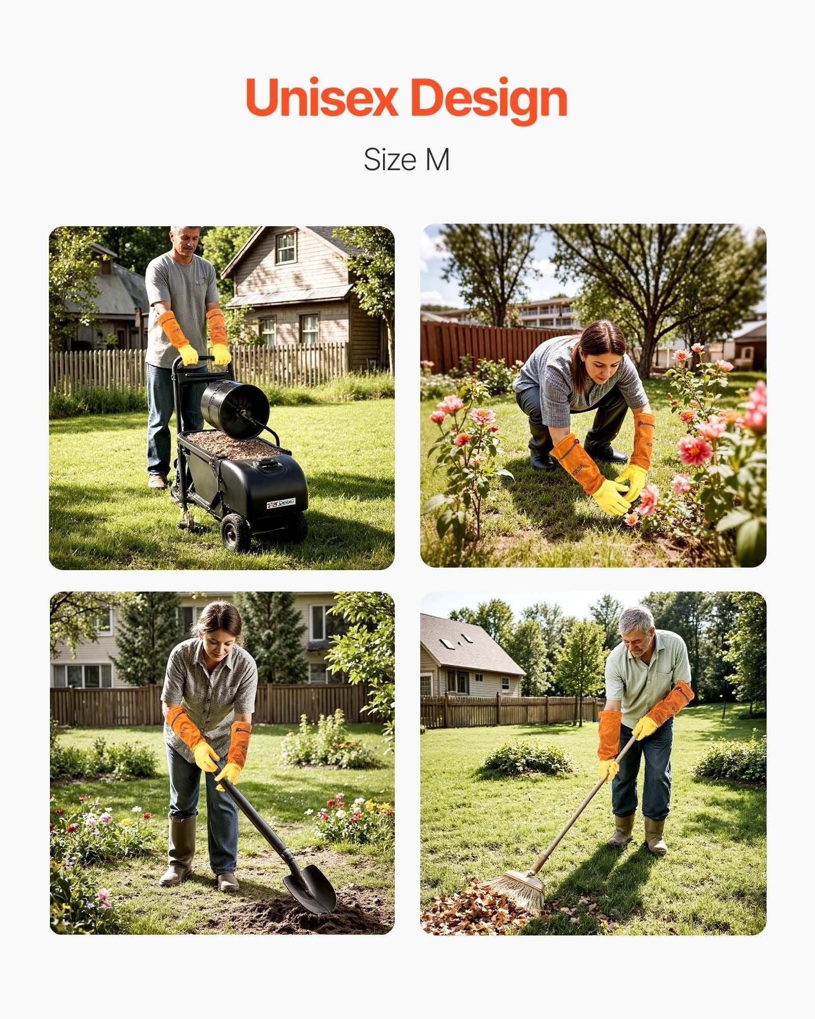 Gardening Gloves Thorn Proof Long Leather Rose Pruning Gloves for Men & Women