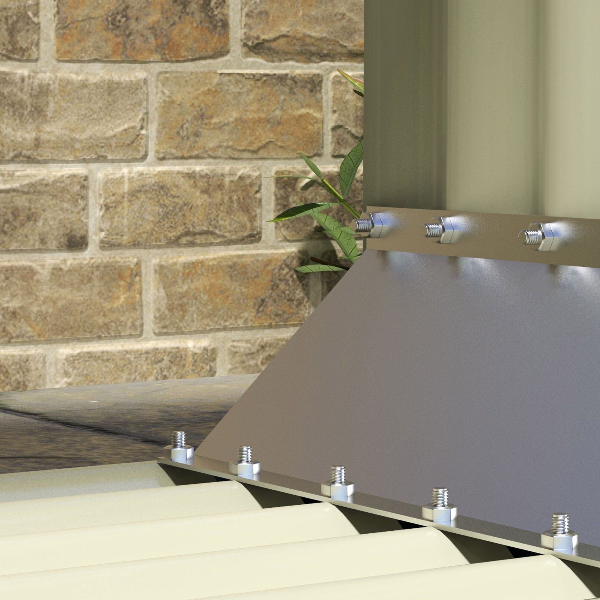 Outsunny Wood Shed Galvanized Steel Firewood Storage Rack with Rubberized Edge for Safety, 4.7' x 1.4' x 4.7'