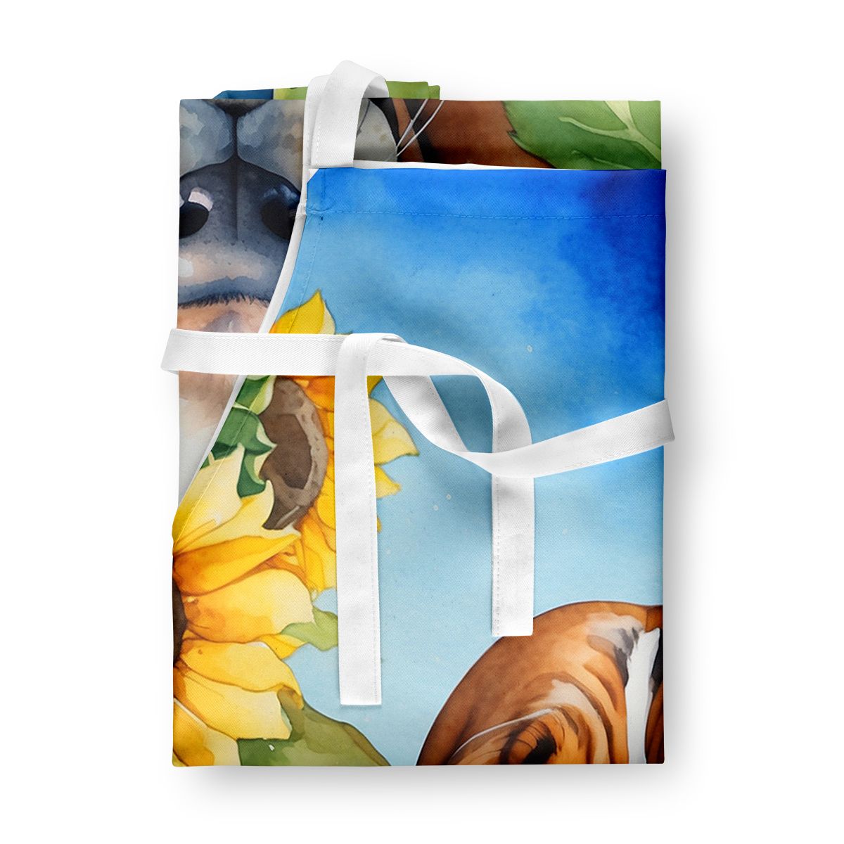Basset Hound in Sunflowers Apron Cooking Kitchen Server Baking Crafts Gardening for Adult Women Men, Unisex, Large, Multicolor