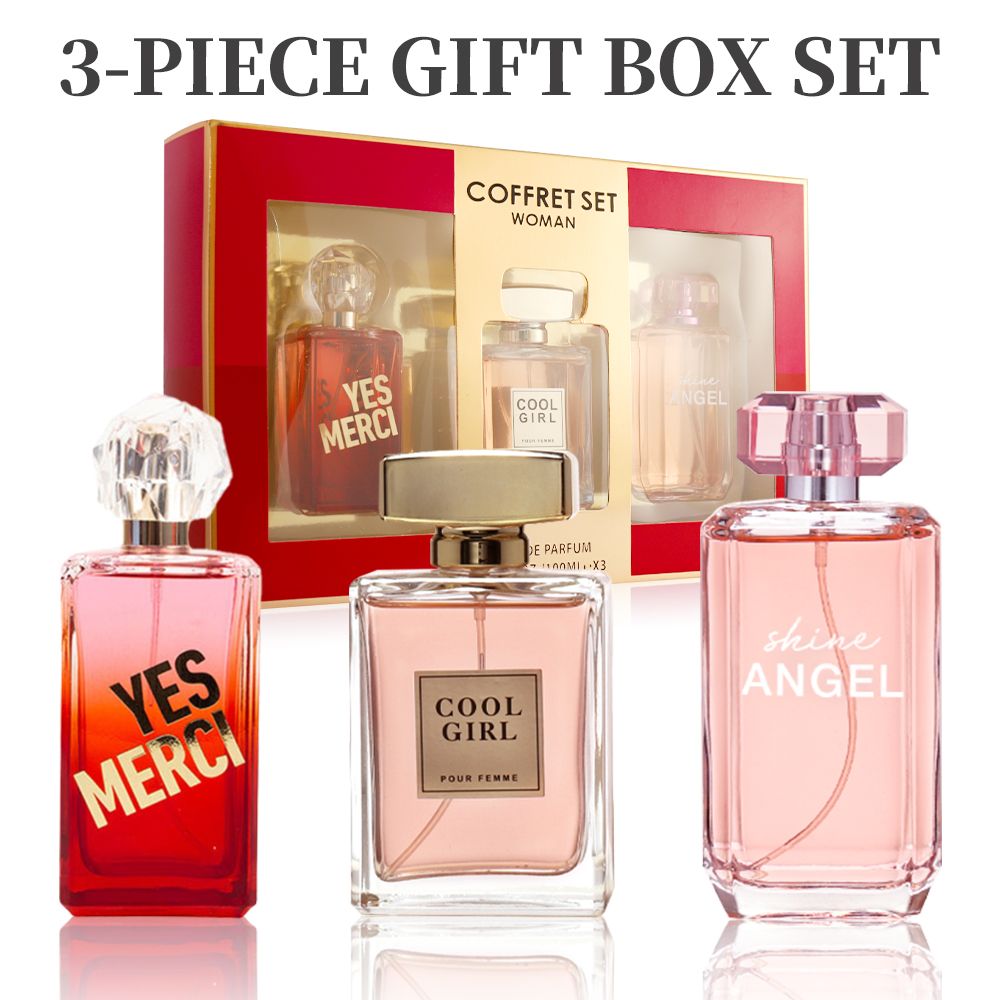 3-Piece Set, Women's Eau De Parfuma Spray Gift Box, Long Lasting Fragrance, 3 Different Flavor, Perfect for Holiday Gifts, Dating, Daily Life, Parties, 3.4fl.oz/bottle