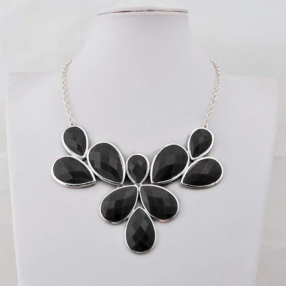 Jane Stone Fashion Statement Collar Necklace Vintage Openwork Bib Costume Jewelry