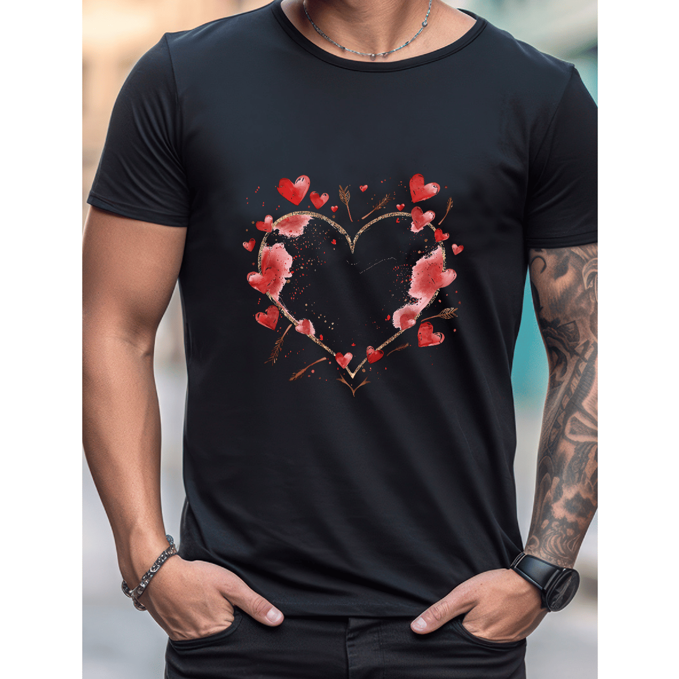 Celebrate in Style with This 100% Cotton Men's Valentine's Day Tee