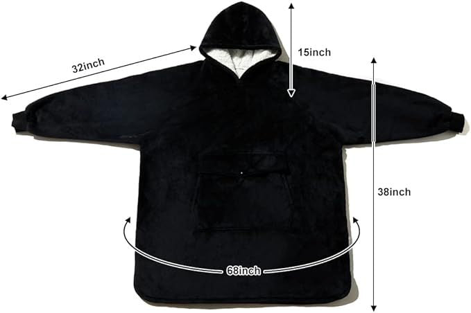 Krifey Wearable Blanket Hoodie, Oversized Sherpa Hooded as Birthday Gifts Christmas Gifts for Mom Women Girlfriend Men, Cozy Sweatshirt with Giant Pocket