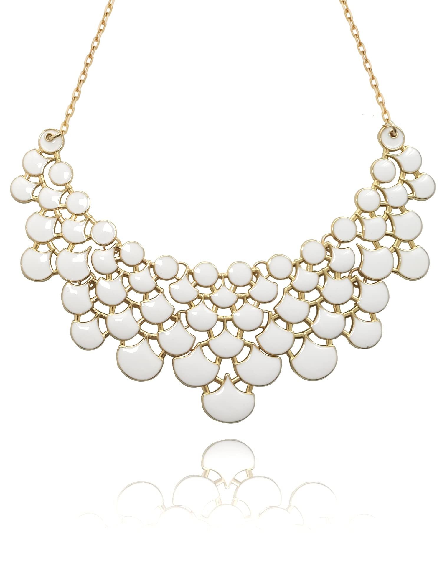 Jane Stone Fashion Statement Collar Necklace Vintage Openwork Bib Costume Jewelry