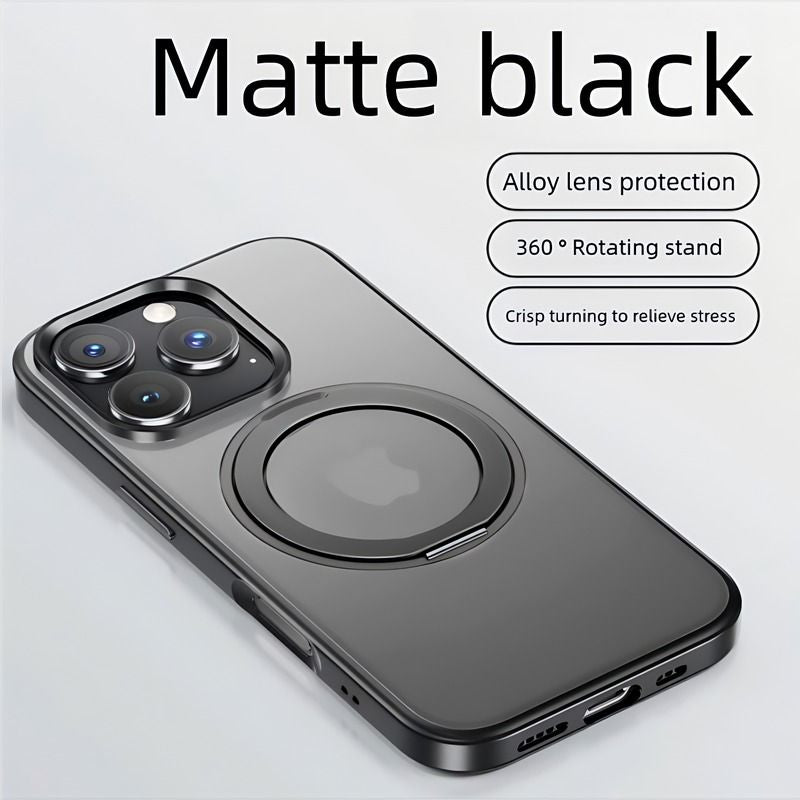 360° Rotating Bracket Phone Case, Compatible with Apple | Magnetic & Drop-proof | Adjusts Freely for Portrait/Landscape Mode, a Must-have for Office Workers and Drama Fans!
