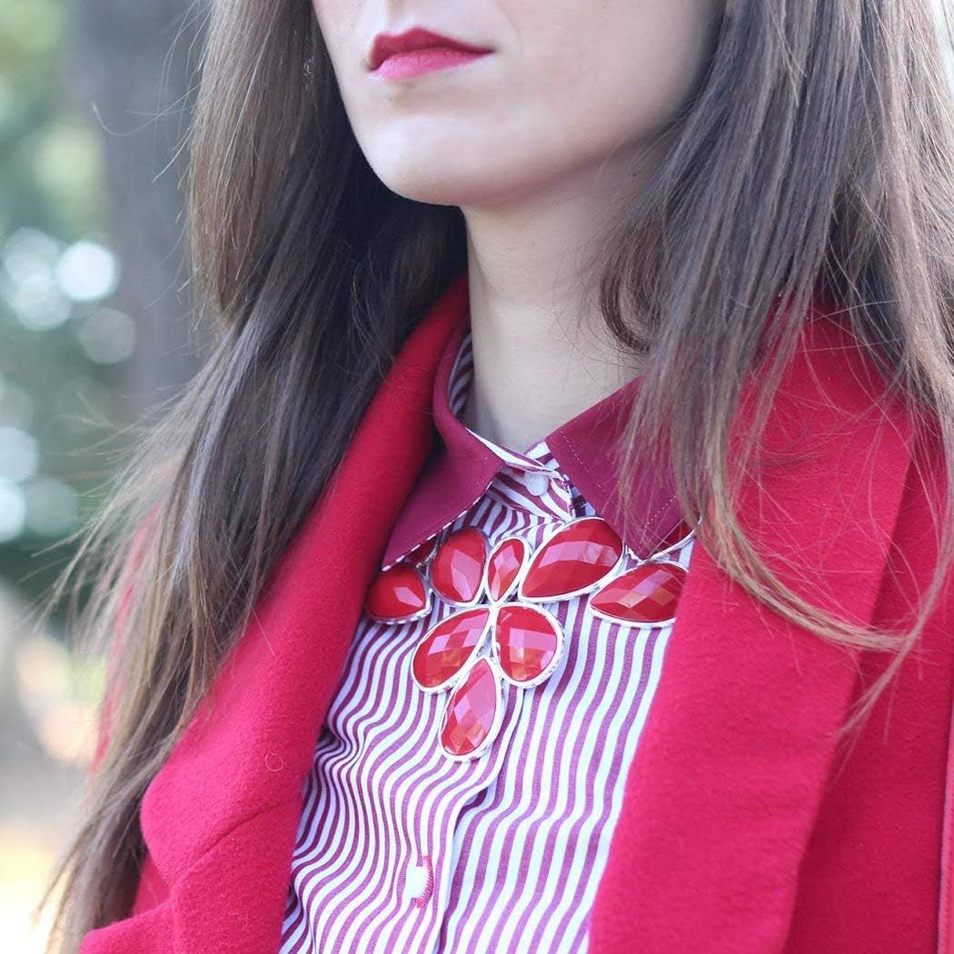 Jane Stone Fashion Statement Collar Necklace Vintage Openwork Bib Costume Jewelry