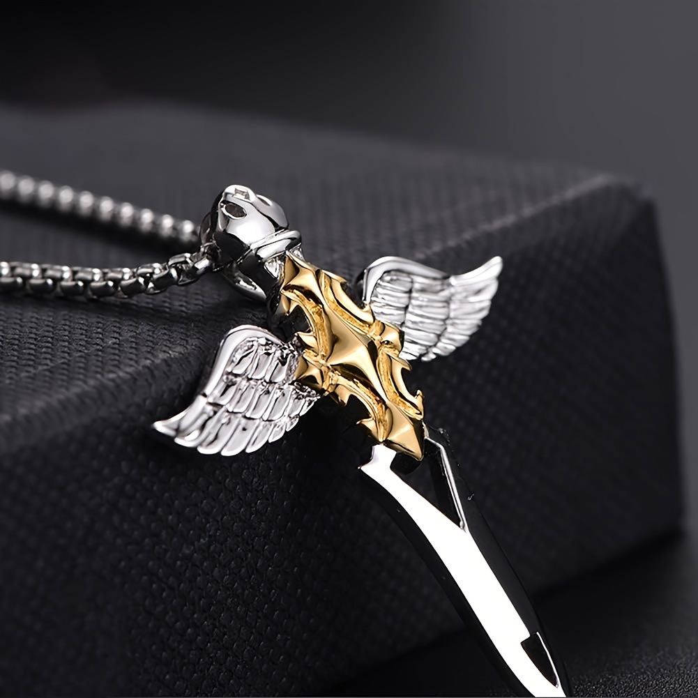1pcs men's vintage necklace, angel necklace, 925 silver
