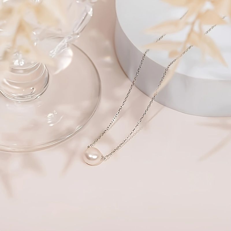 Lxalry Minimalist Bohemian Necklace with Freshwater Pearl Pendant, 18K Gold Plated Delicate Chain, Perfect for Women's Fashion Accessories, Ideal Gift for Birthdays, Anniversaries & Special Occasions