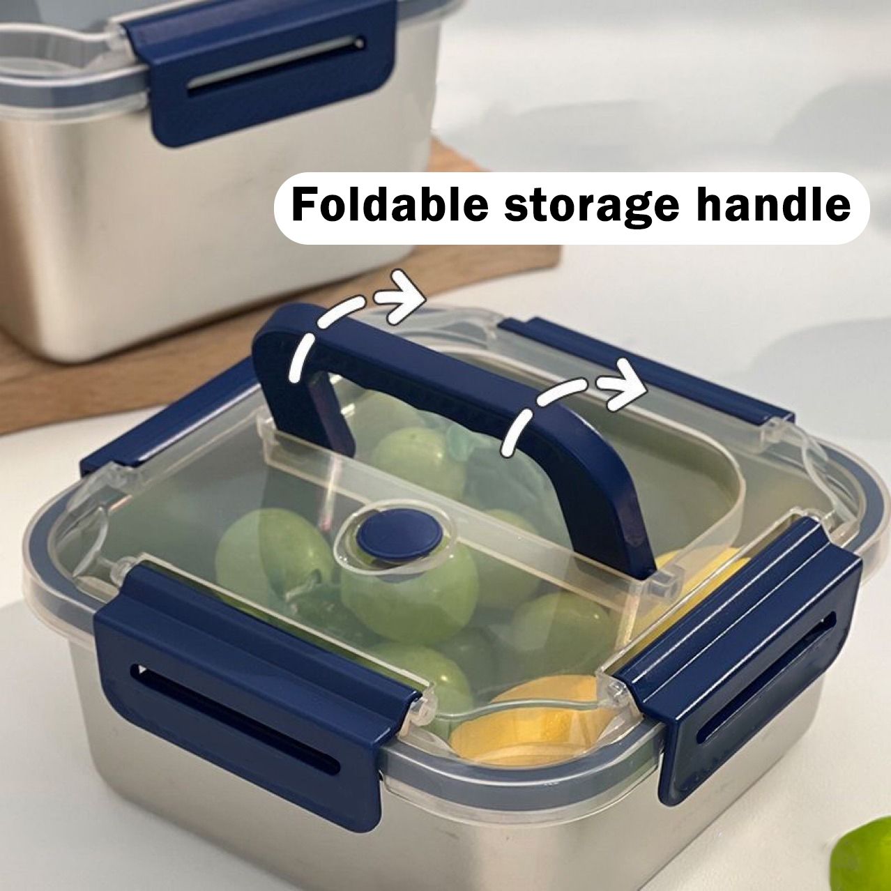 Yakimoto 2/4/6/8/10 PCS Extra-Large Stainless Steel Food Storage Containers With Blue Lids - Deep Design, Airtight Seal, Perfect For Refrigerator Organization, Meal Prep, Lunch Boxes & Kitchen Pantry