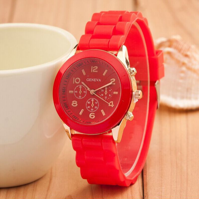 Luxury Fashion Women Watches Ultra-thin Quartz Watch Ladies Clock Red Silicone Wristwatch relogio feminino