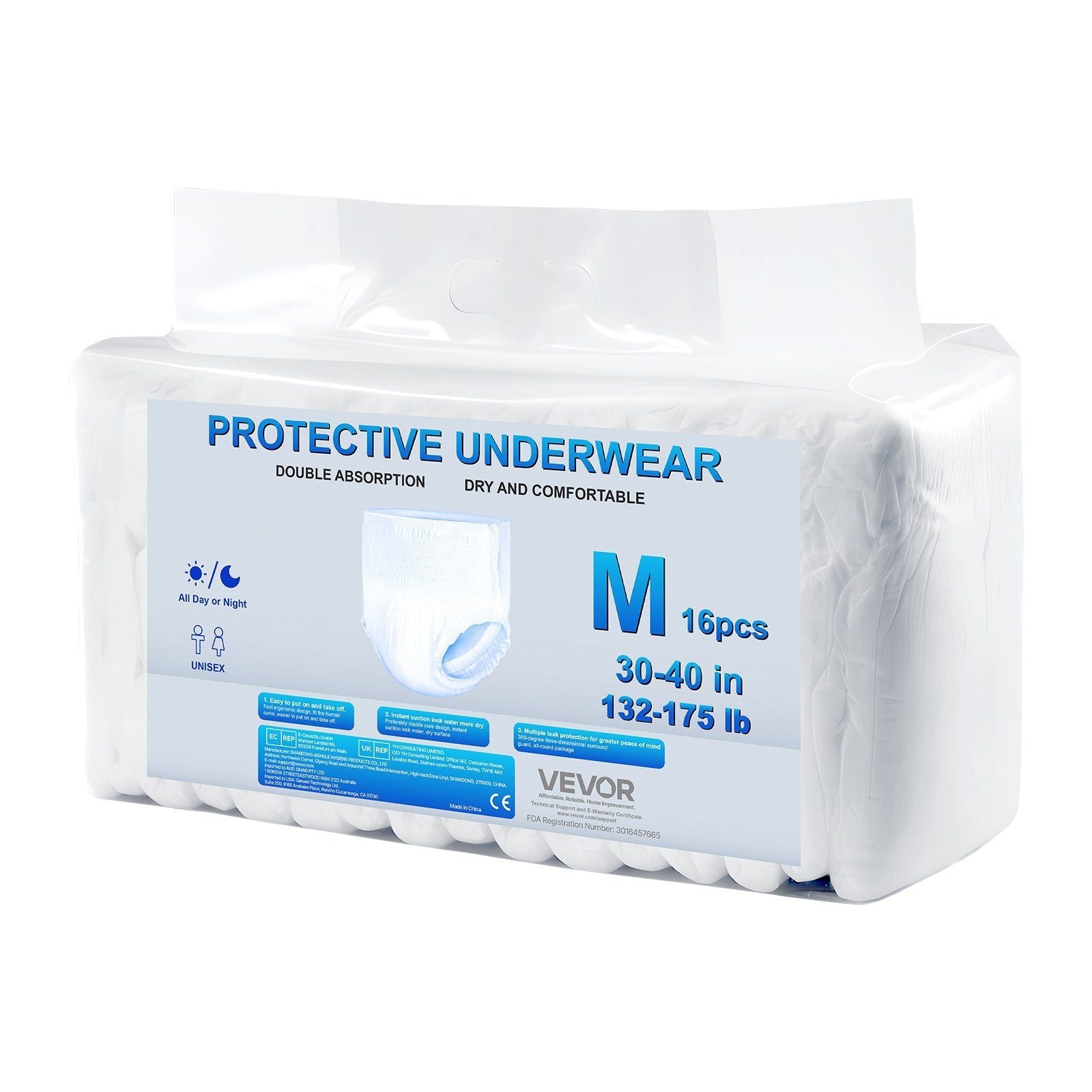 Adult Incontinence Underwear Protective Underwear for Men & Women M Size