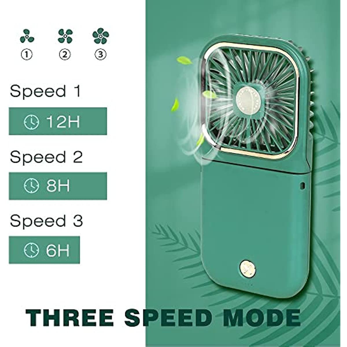 Handheld Portable Fan; Rechargeable Power Bank USB Mini Fan; Small Personal Fan With 3 Speeds; 3000 MAh Battery Operated Foldable Desk Fan; Neck Fan With Lanyard