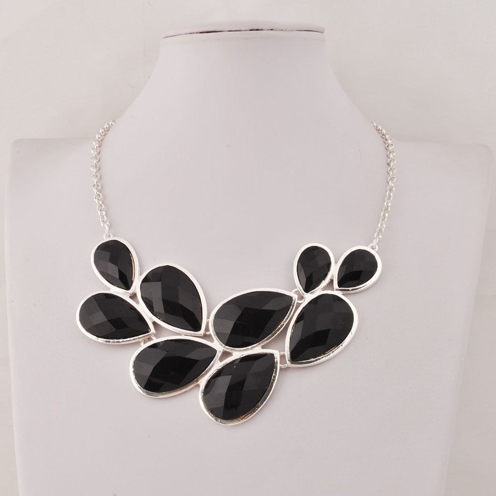 Jane Stone Fashion Statement Collar Necklace Vintage Openwork Bib Costume Jewelry