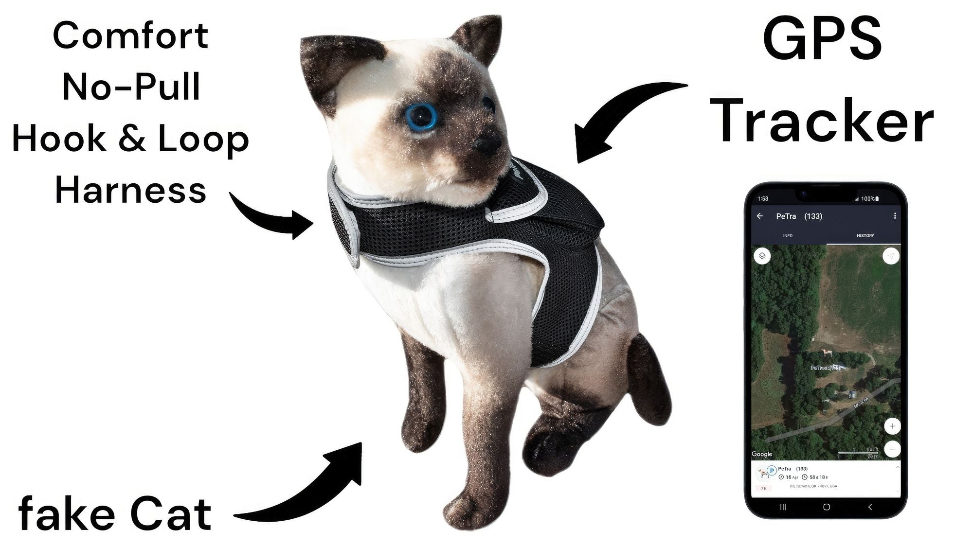 Collar Rechargeable Portable GPS Tracking Devices for Pets GSM Locator Size:XS