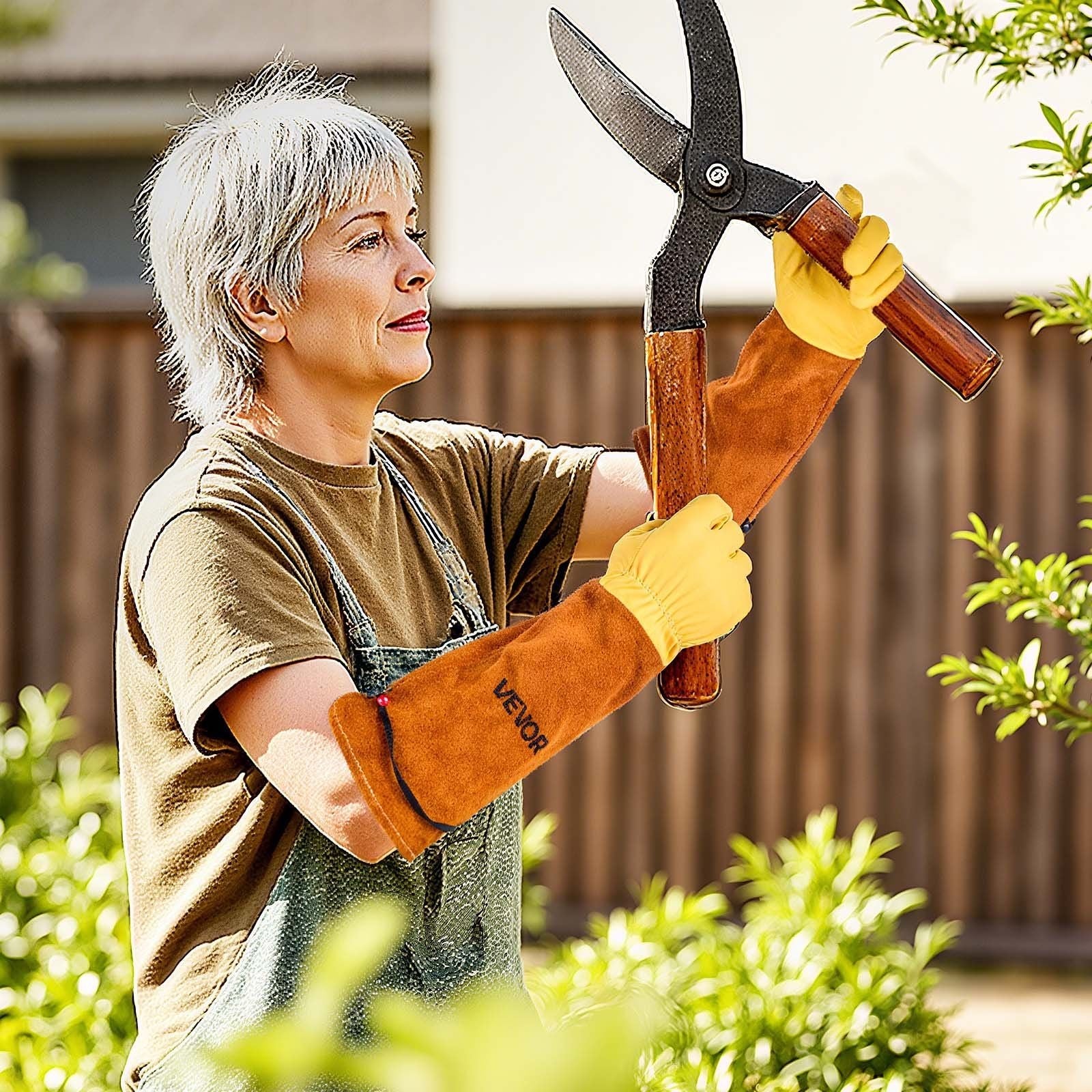 Gardening Gloves Thorn Proof Long Leather Rose Pruning Gloves for Men & Women