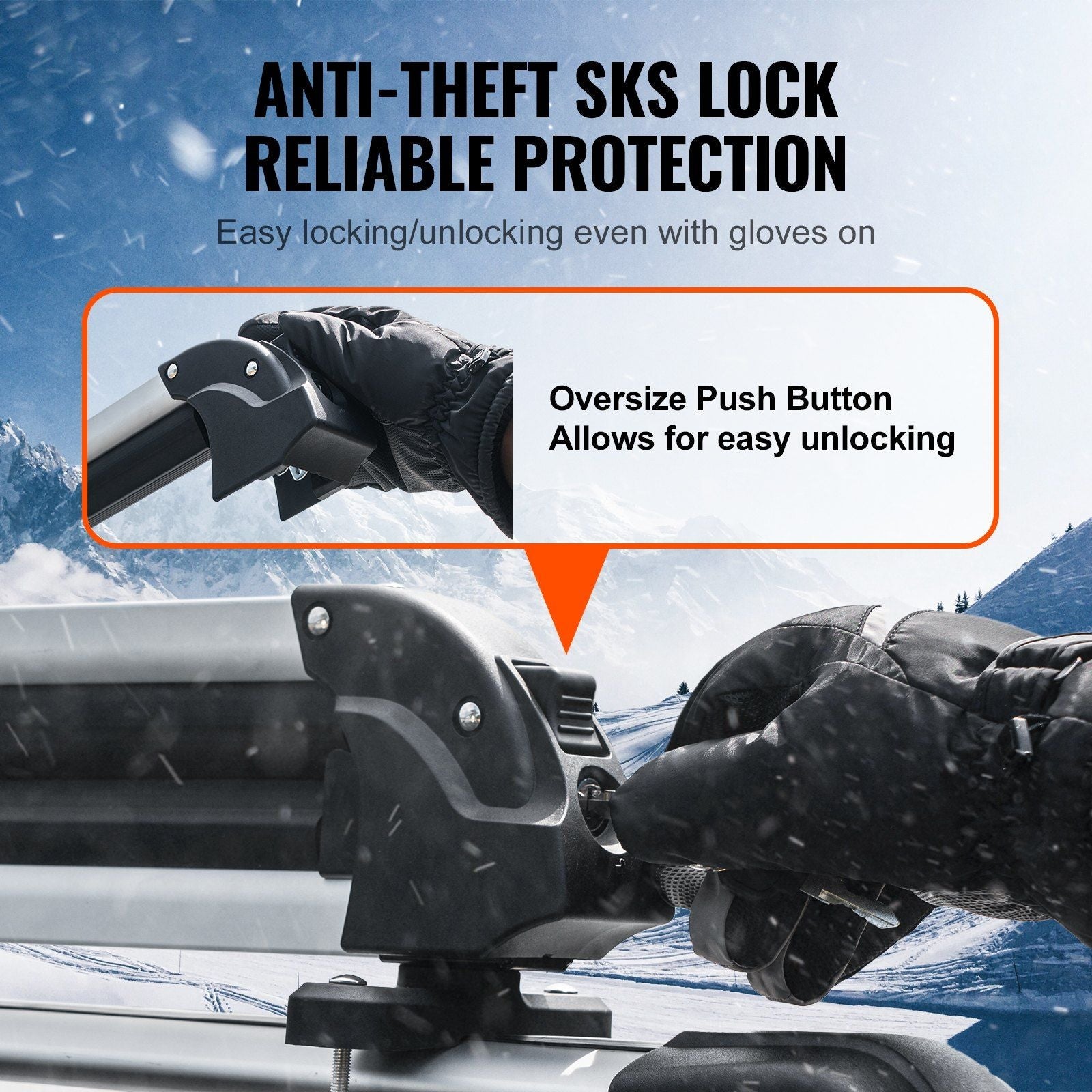 Ski Snowboard Roof Rack 31.7" Universal Ski Rack for Car Roof with Lock