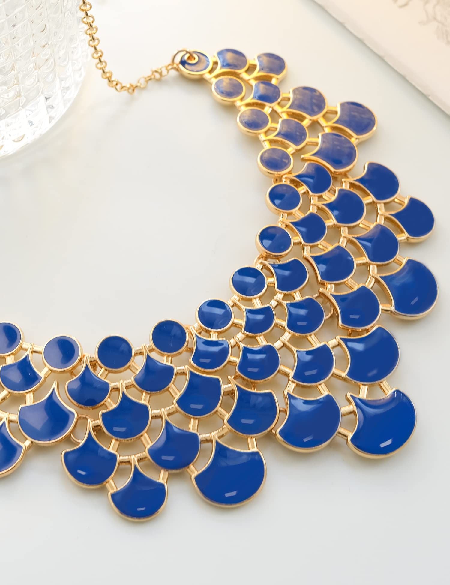 Jane Stone Fashion Statement Collar Necklace Vintage Openwork Bib Costume Jewelry