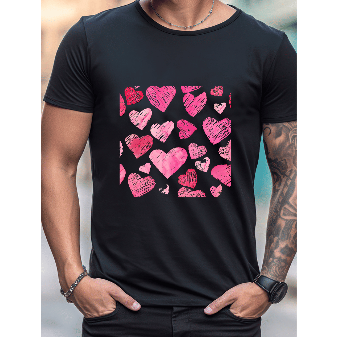 Celebrate in Style with This 100% Cotton Men's Valentine's Day Tee