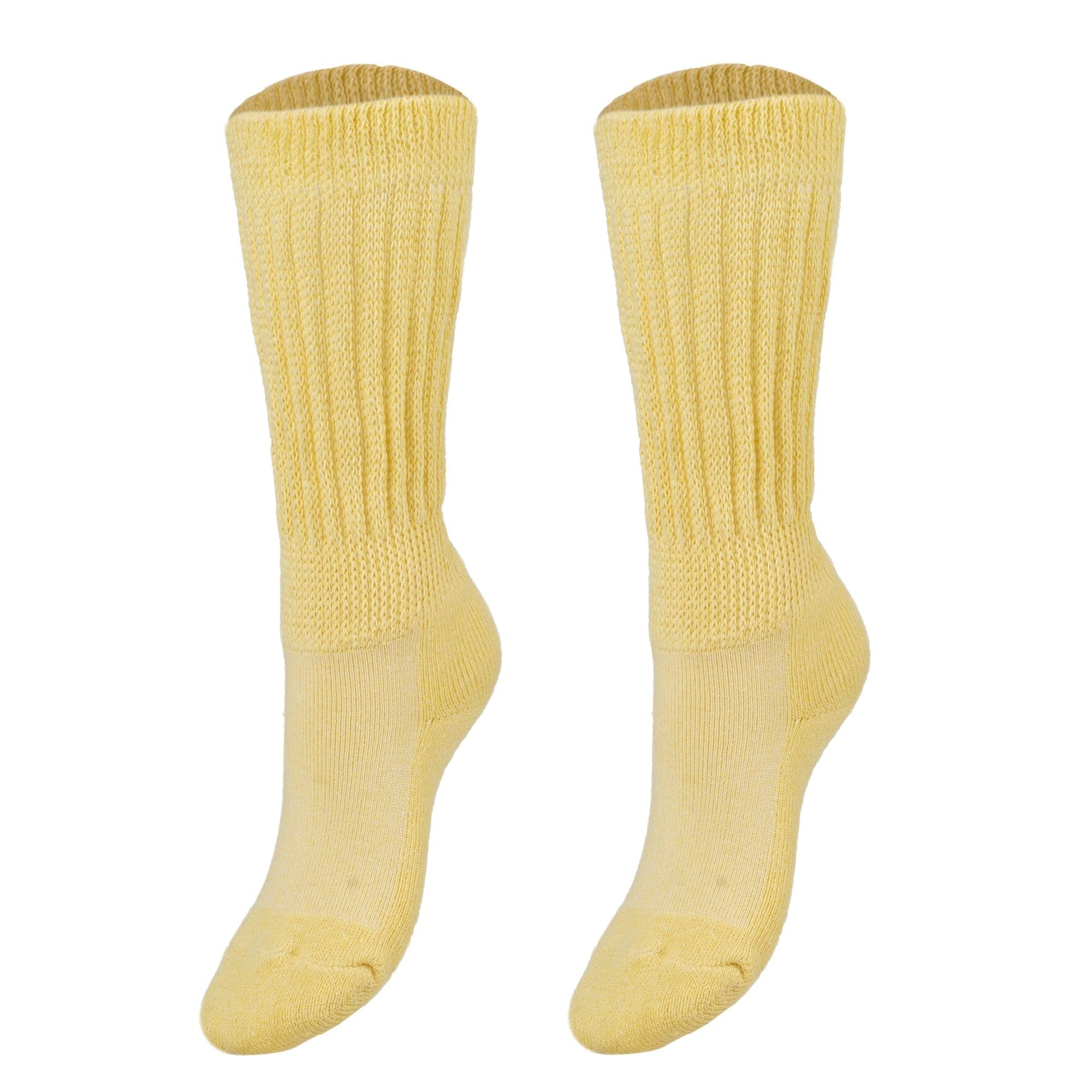 Yellow Kids Slouch Socks Knee High 1 Pair Scrunch Socks 3-15 Years Old