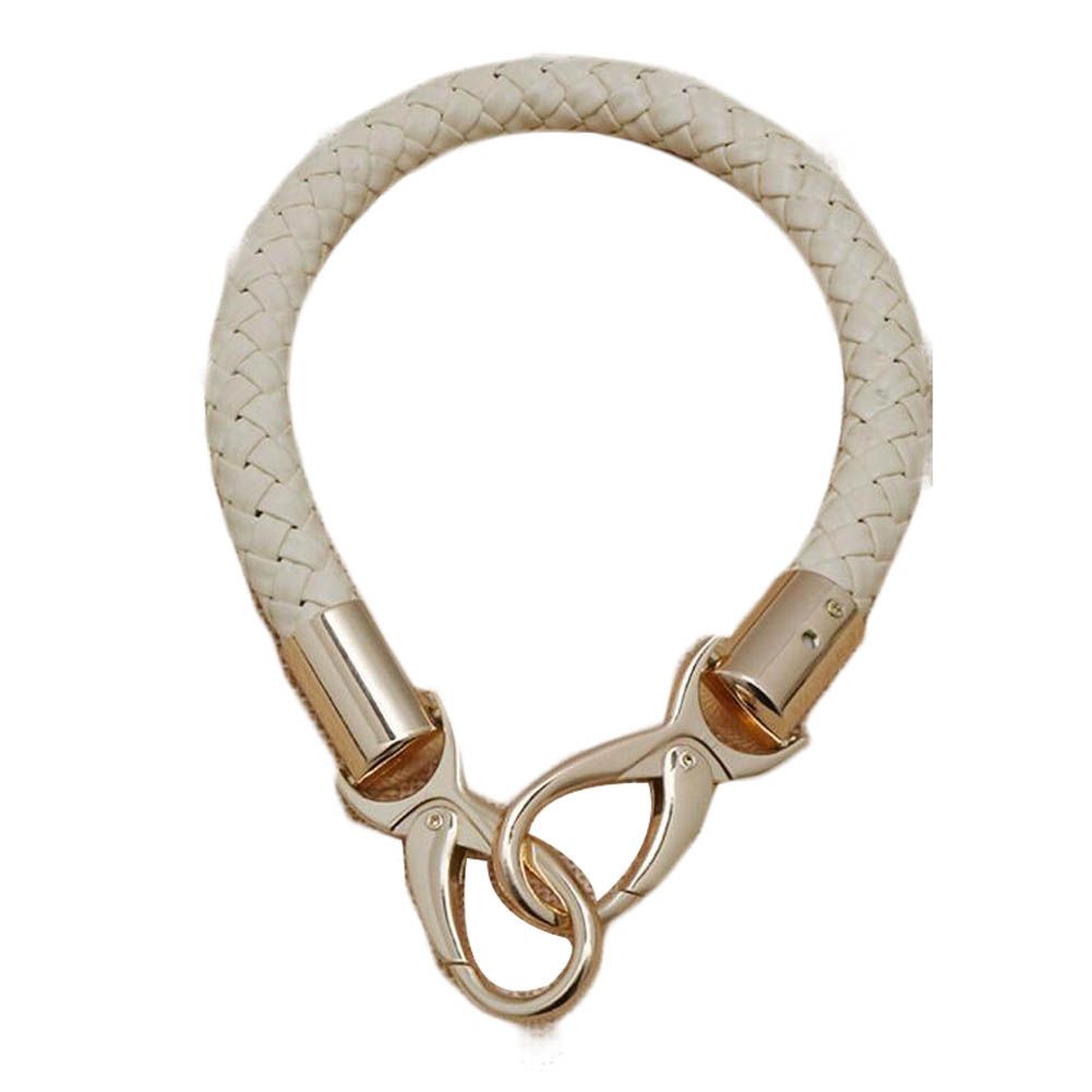 Beige PU Leather Purse Strap Woven Clutch Strap Handbag Making Accessory DIY Craft Handbag Handle Strap,15.7 Inches