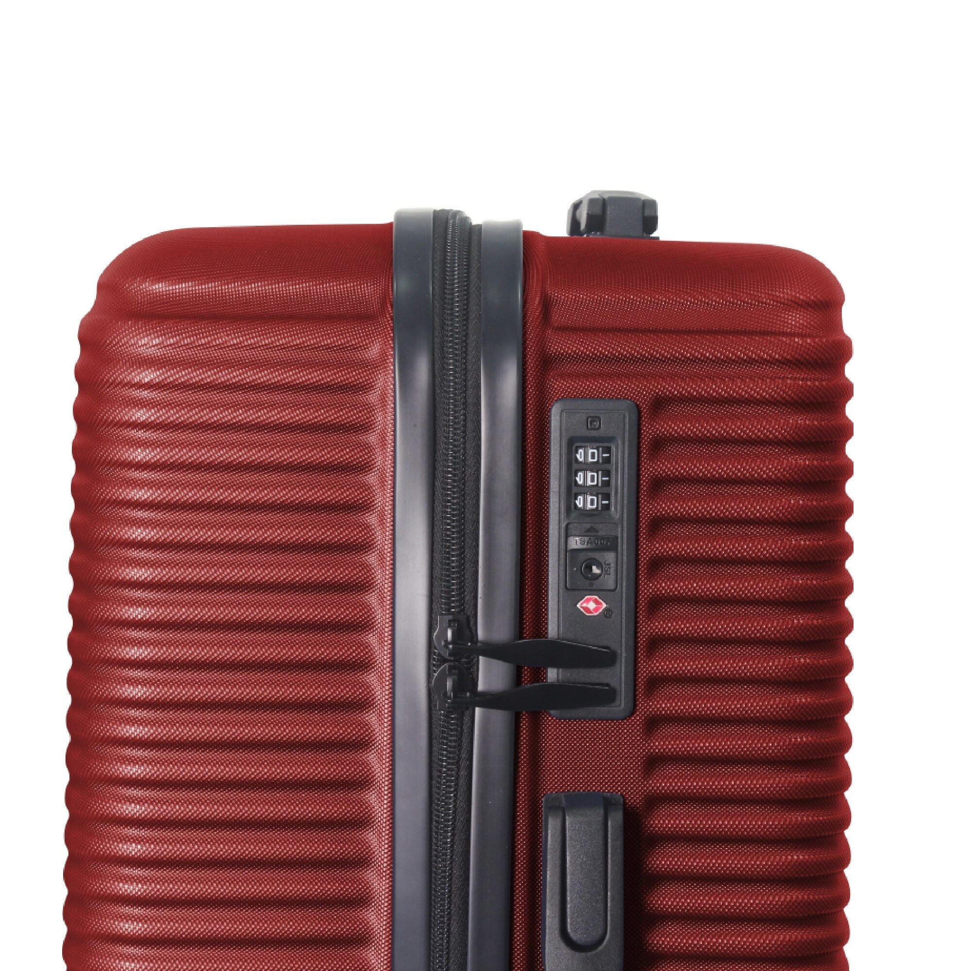 Luggage Sets ABS Hardshell 3pcs Luggage, Lightweight Durable Suitcase sets Spinner Wheels Suitcase with TSA Lock 20''24''28'' Available(WINE RED)