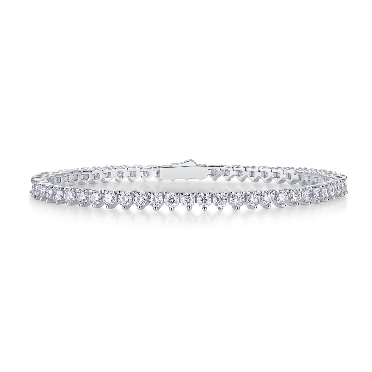 Mark - Set with 0.1-carat Moissan diamonds, S925 sterling silver and platinum-plated diamonds, a fashionable jewelry bracelet, a luxurious silver accessory