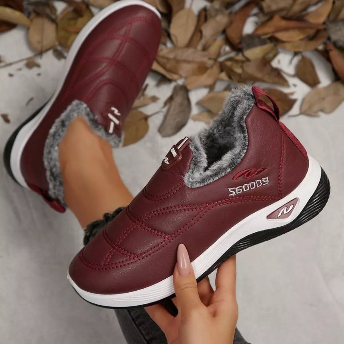 Plush Round Toe Platform Shoes