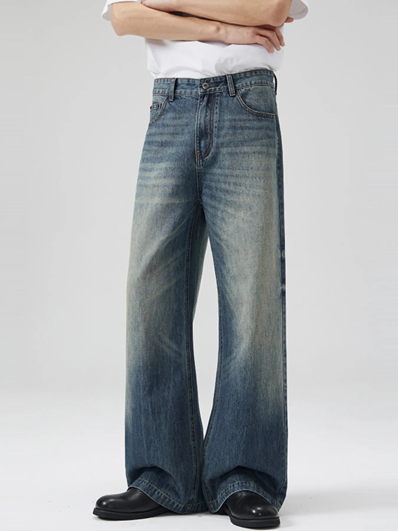 Men's Full Size Wide Leg High Waisted Jeans Plus Size