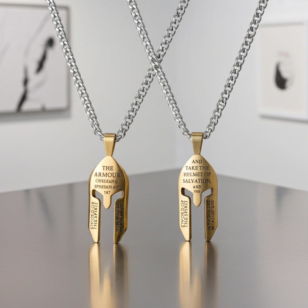 Gold Helmet Necklace