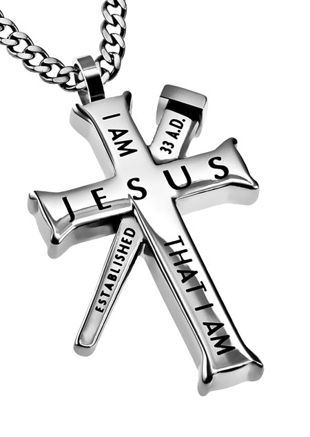 Established Silver Cross Necklace