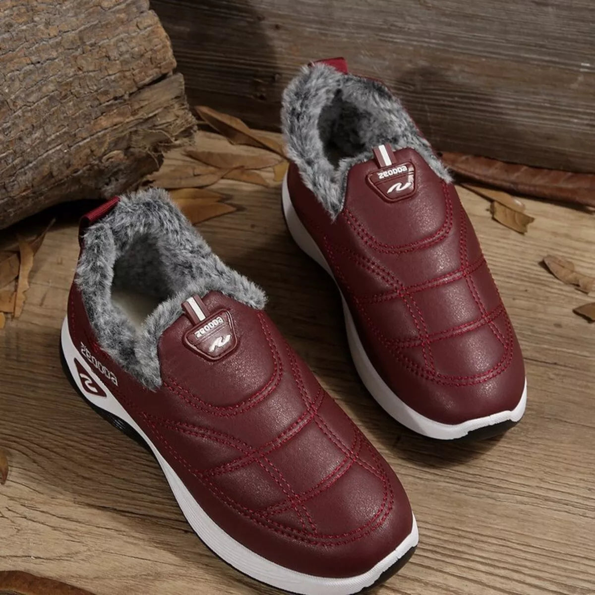 Plush Round Toe Platform Shoes