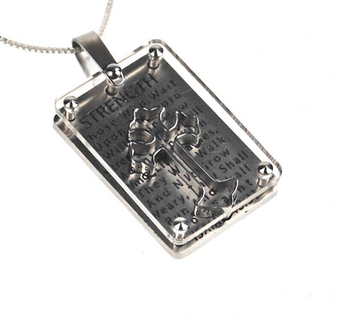 3D Shield Cross Necklace