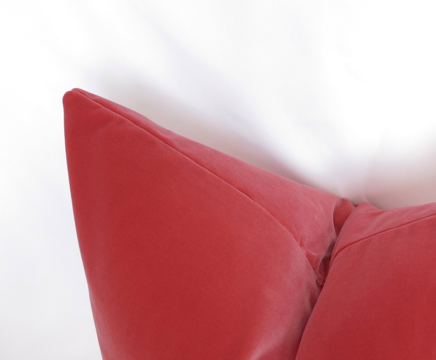 Plush Velvet Pillow Cover - Salmon