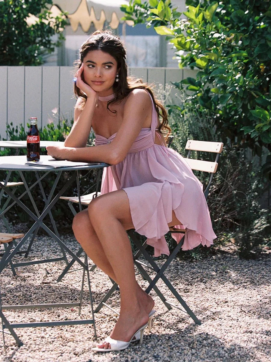 Jocelyn Ins Halter Neck Backless Dress Summer