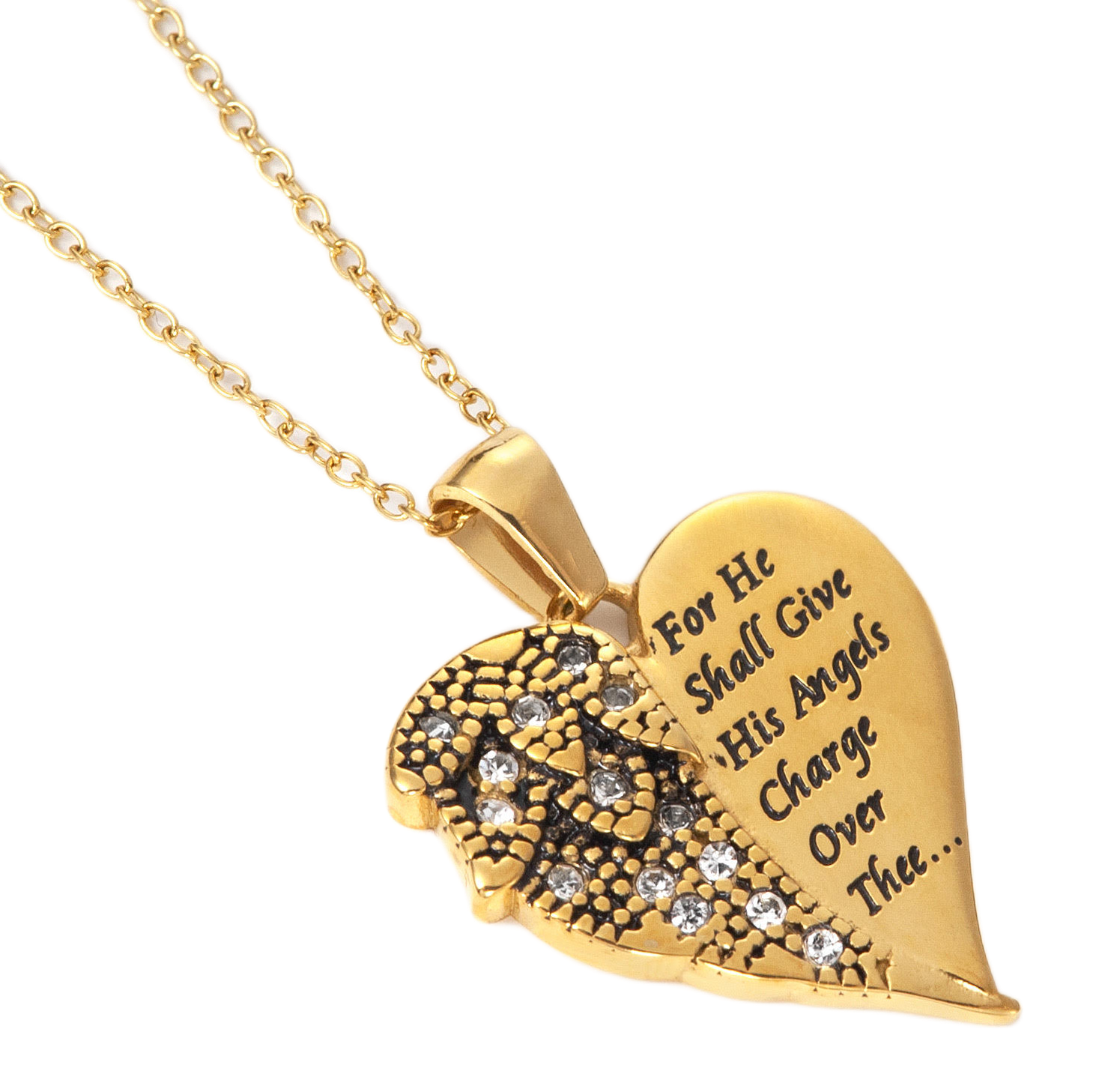 Gold Heart Marquisette Heart Necklace