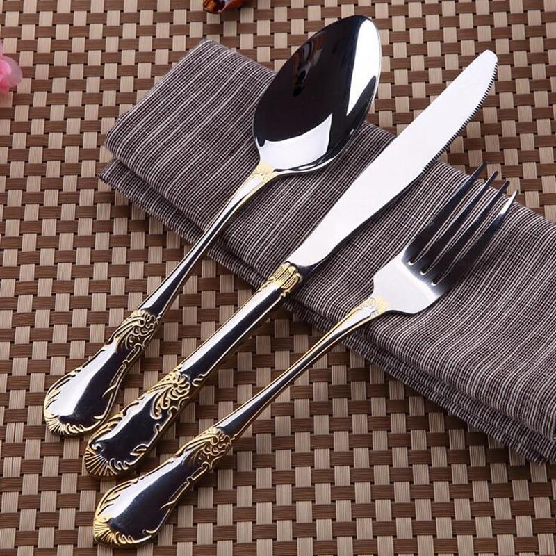 Elizabeth Silver Stainless Steel Flatware Set 24-Piece