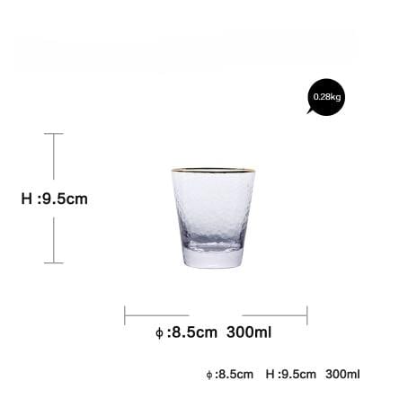 Golden Rim Clear Whiskey & Water Glass