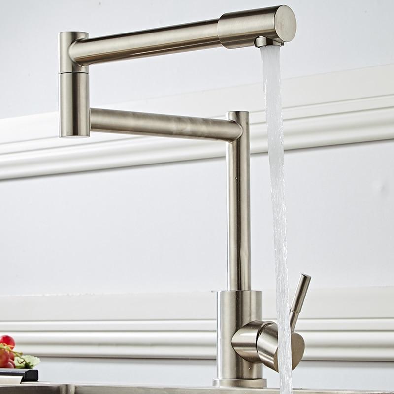 Edison Single-Hole Retractable Folding Kitchen Sink Faucet