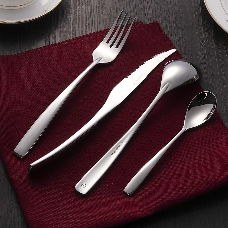 Talia Shiny Silver Flatware 24-Piece Set