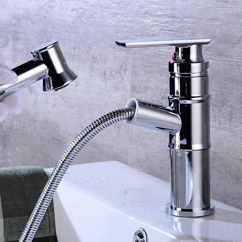 Langfoss Pull-Out Single-Hole Bathroom Faucet