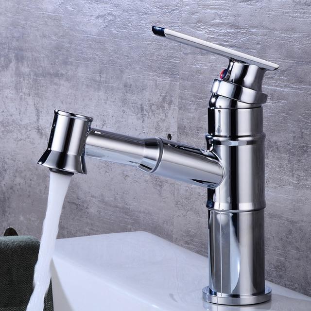 Langfoss Pull-Out Single-Hole Bathroom Faucet