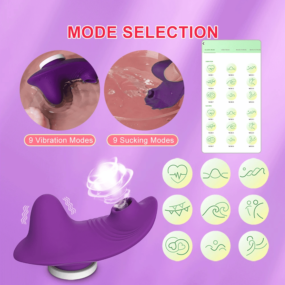 App Vibrator Bluetooth Remote Control Sucker (Colors)