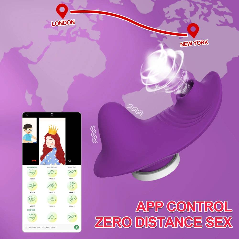 App Vibrator Bluetooth Remote Control Sucker (Colors)