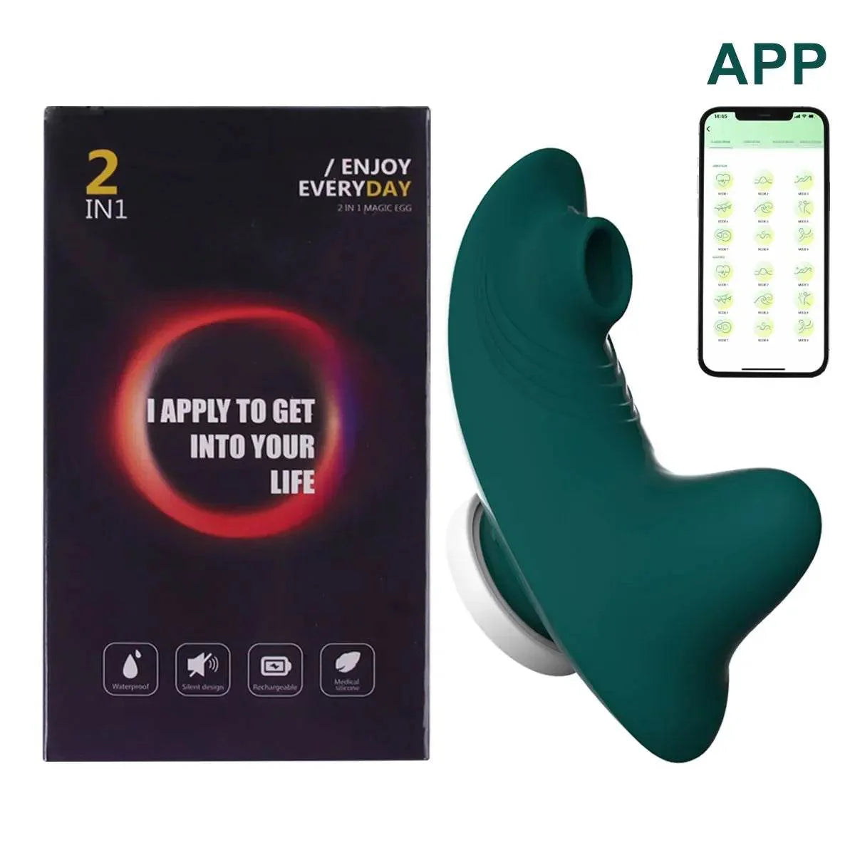 App Vibrator Bluetooth Remote Control Sucker (Colors)