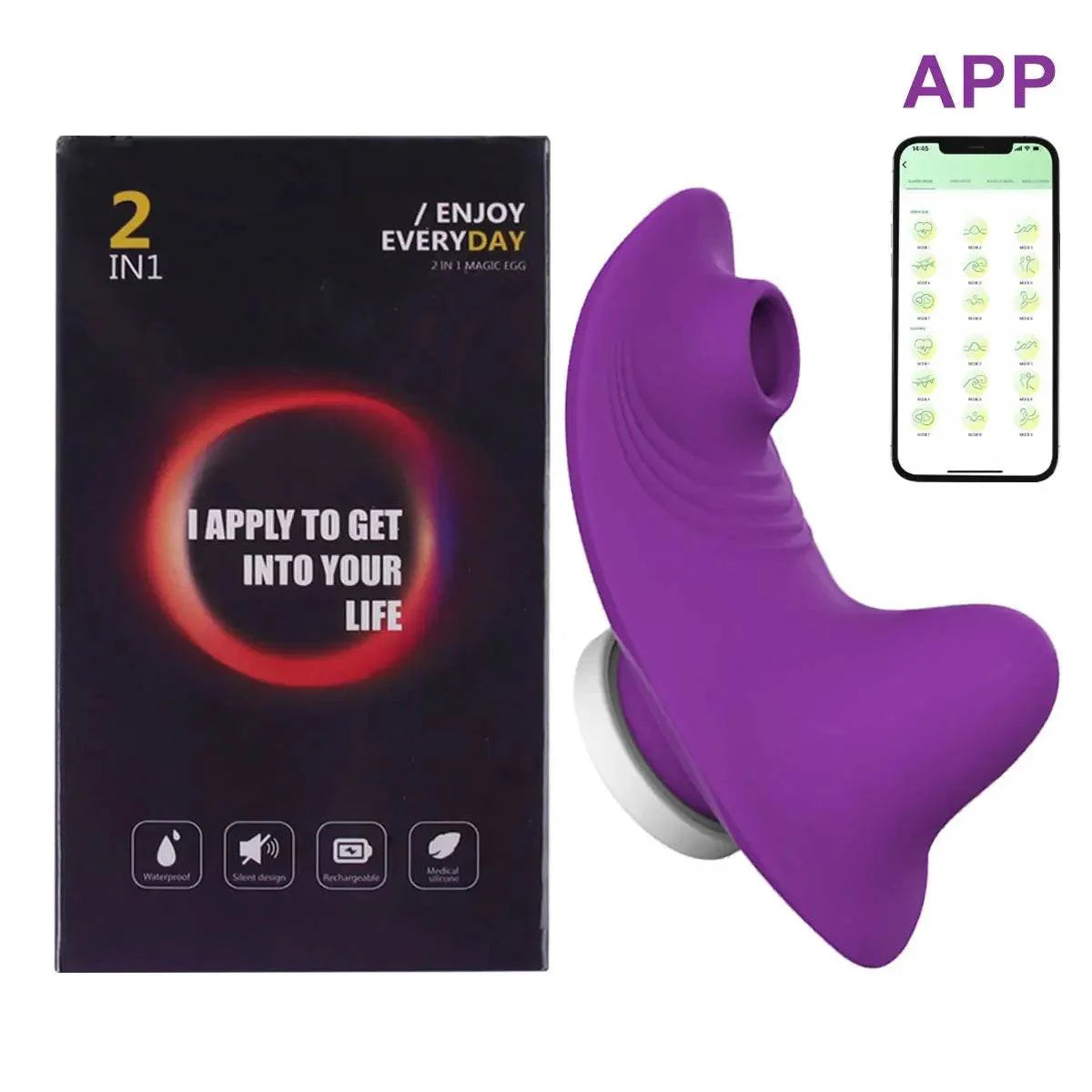 App Vibrator Bluetooth Remote Control Sucker (Colors)